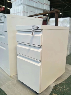 Démantelé 3 tiroirs mobiles en acier de piédestal de tiroir a humanisé l'anti dumping