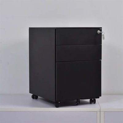 3 Cabinet mobile de piédestal de tiroir 0.6mm en acier pour le bureau