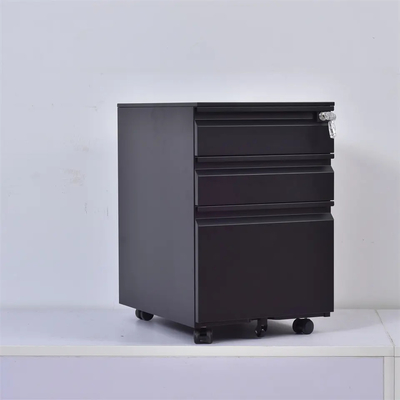 3 Cabinet mobile de piédestal de tiroir 0.6mm en acier pour le bureau