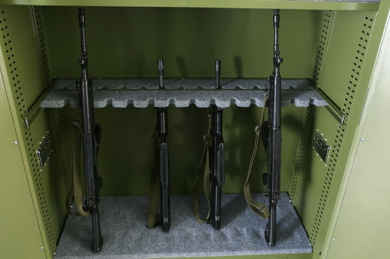 Militaires en acier de coffre-fort de degré de sécurité de casier sûr d'arme à feu d'étagères de la porte à deux battants 3 en métal