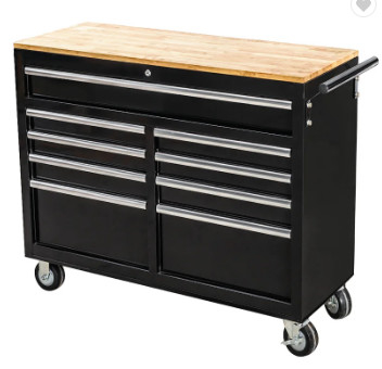 Chariot en bois de chariot à outil de tiroirs de l'établi 9 de Cabinet d'outils de bricolage en métal