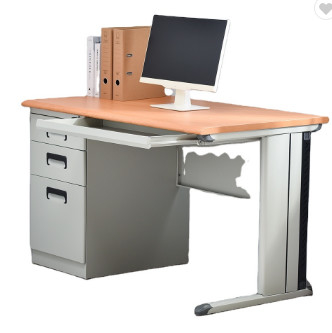 Bureau vigoureux en métal de meubles de bureau d'école d'ordinateur de table en bois en acier des forces de défense principale 25mm avec l'armoire de tiroir