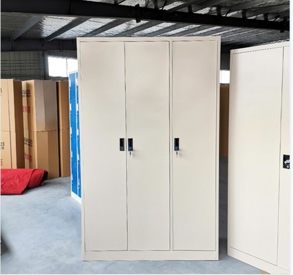 Cabinet en acier d'Armoire de chambre à coucher de vêtements de porte beige du meuble de rangement 3